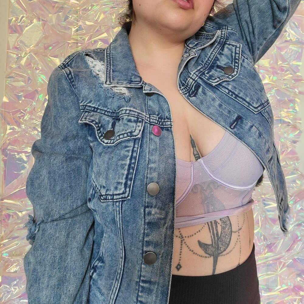 Women Jean short jacket size L